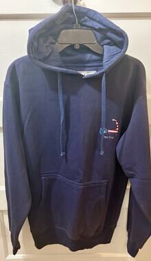 H25 Cape Cod Cuffys Hoodie Mens M Blue Cotton Blend Graphic Sporty Casual